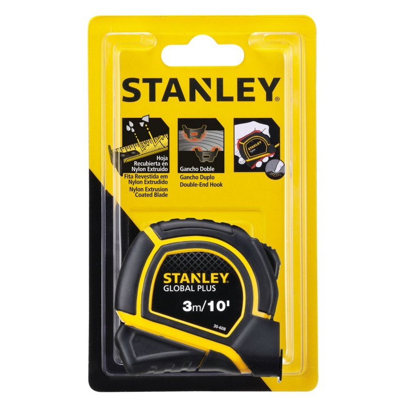 CINTA MÉTRICA GLOBAL PLUS 3 MTS 1/2 PULG STANLEY 30608