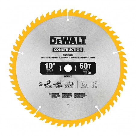 DISCO 10 PULG. X 60 DIENTES DEWALT DW3106