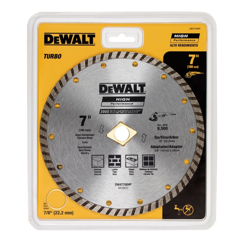 DISCO DIAMANTADO DEWALT TURBO 7 PULG DW47700HP
