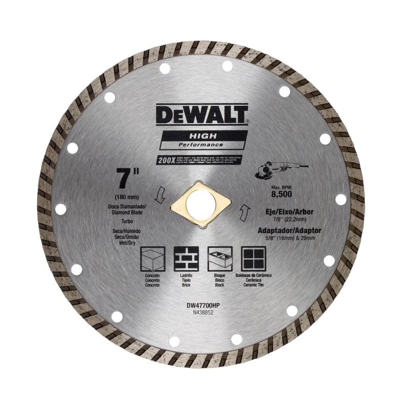 DISCO DIAMANTADO DEWALT TURBO 7 PULG DW47700HP