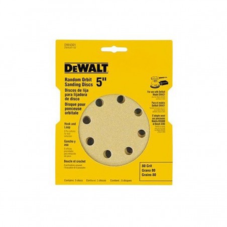 DISCO DE LIJA DEWALT 5 PULG GRANO SURTIDO DW4307