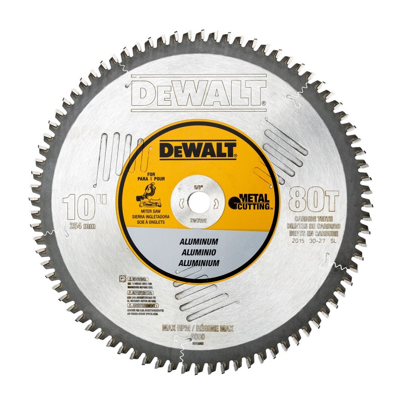 DISCO DE 10 PUL. X80 DIENTES P/ALUMINIO DEWALT DW7665