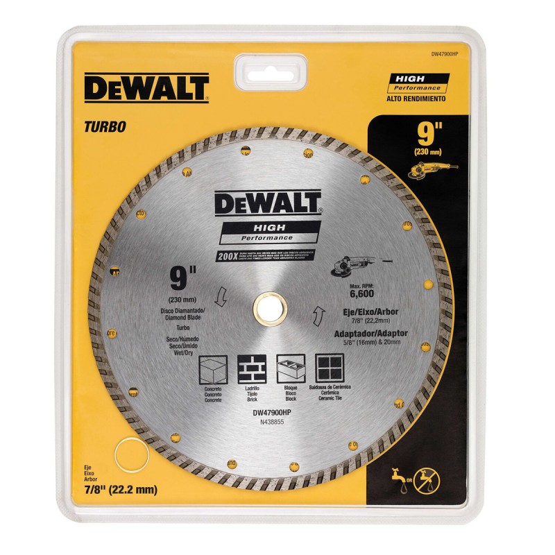 DISCO DIAMANTADO DEWALT TURBO 9 PULG DW47900HP