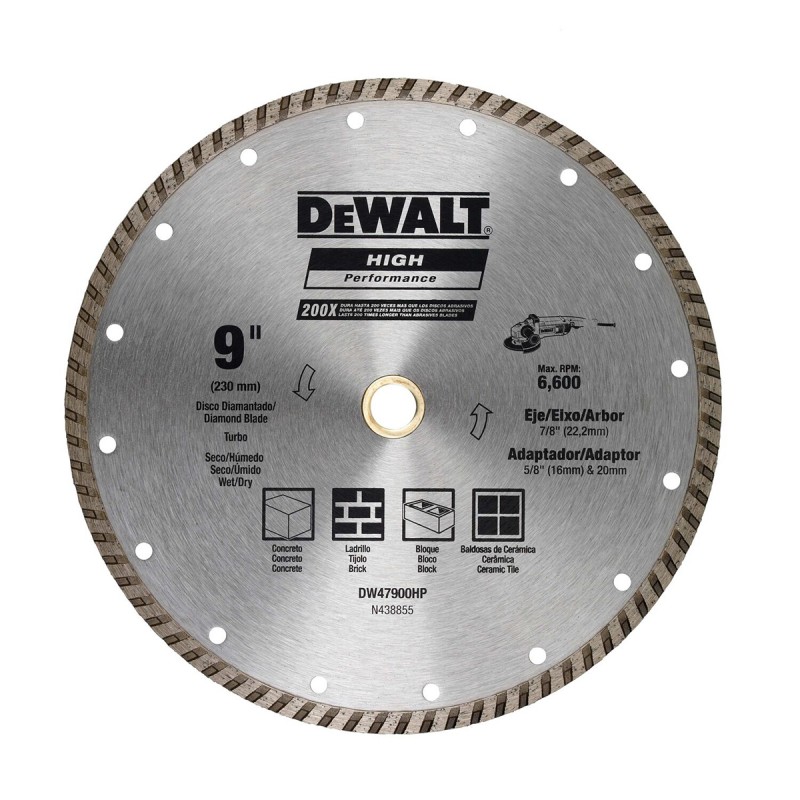 DISCO DIAMANTADO DEWALT TURBO 9 PULG DW47900HP