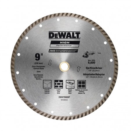 DISCO DIAMANTADO DEWALT TURBO 9 PULG DW47900HP