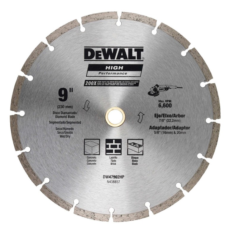 DISCO DIAMANTADO DEWALT SEGMENTADO 9 PULG DW47902HP