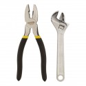 JUEGO DE ALICATE DE ELECTRICISTA Y LLAVE AJUSTABLE STANLEY 90164