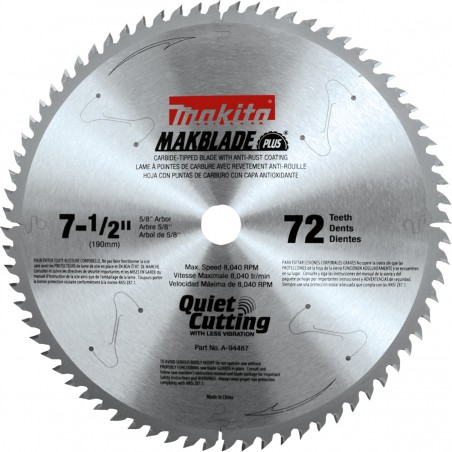 DISCO SIERRA CIRCULAR  7-1/2 PULG  72T MAKITA A94487