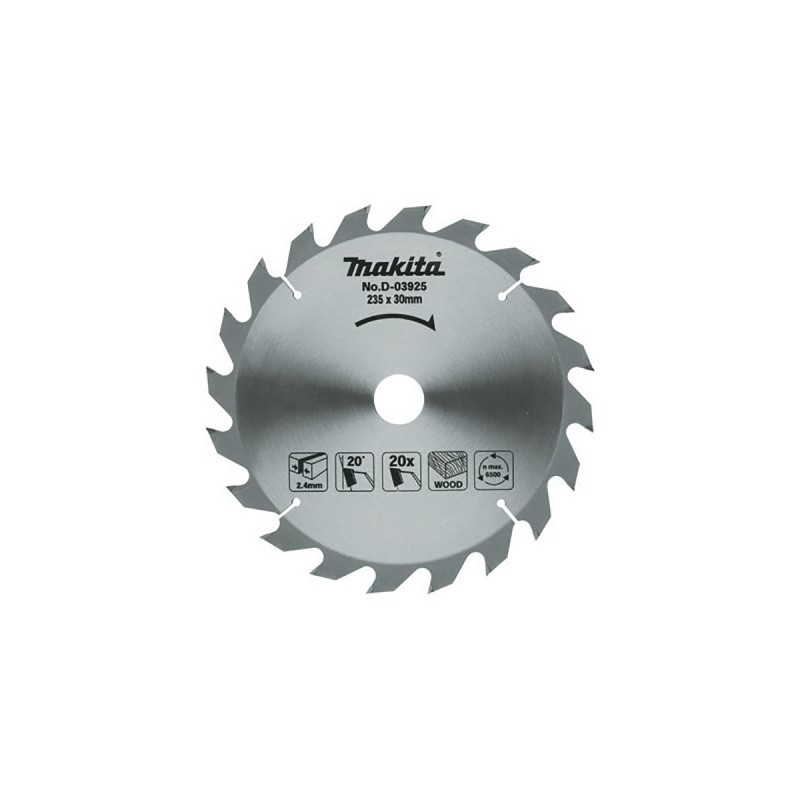 DISCO DE SIERRA MAKITA 9,1/4" 20 DIENTES X 30mm D-03925