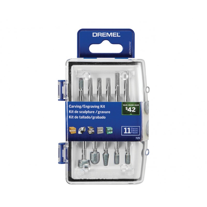 KIT PARA TALLADO  Y GRABADO 11 PZS DREMEL 26150729AB