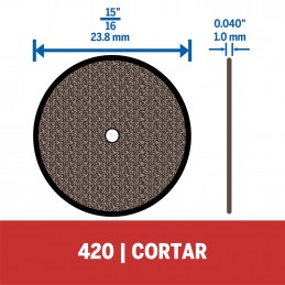 DISCO DE CORTE 520 15/16 PARA METAL 20 PZS DREMEL 2615000420