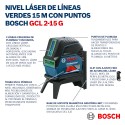NIVEL LASER COMBINADO 2 LINEAS Y PLOMADA BOSCH GCL 2-15 G