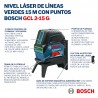 NIVEL LASER COMBINADO 2 LINEAS Y PLOMADA BOSCH GCL 2-15 G
