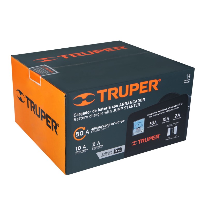 CARGADOR DE BATERIAS CON ARRANCADOR DE 12V TRUPER CARBA-50