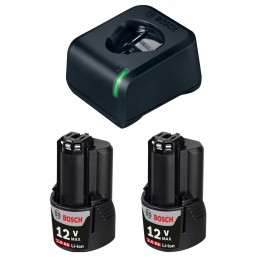 STARTER KIT 12V 2 BATERIAS 2AH + CARGADOR BOSCH 1600A021KR
