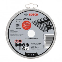 SET DE 10 DISCOS ABRASIVOS STANDARD INOX BOSCH 2608603254
