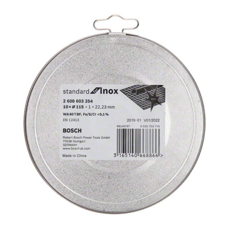 SET DE 10 DISCOS ABRASIVOS STANDARD INOX BOSCH 2608603254