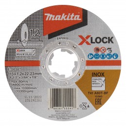 DISCO DE CORTE FINO INOX X-LOCK 115 mm MAKITA E-00387