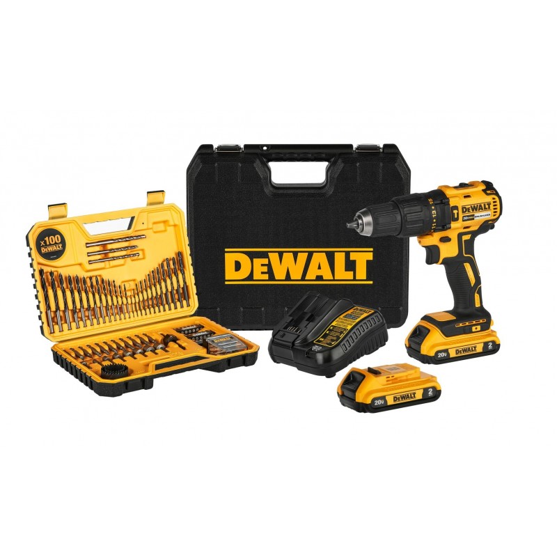 TALADRO PERCUTOR 1/2 2 BATERIAS 100 PZS DEWALT DCD7781S2A-B3