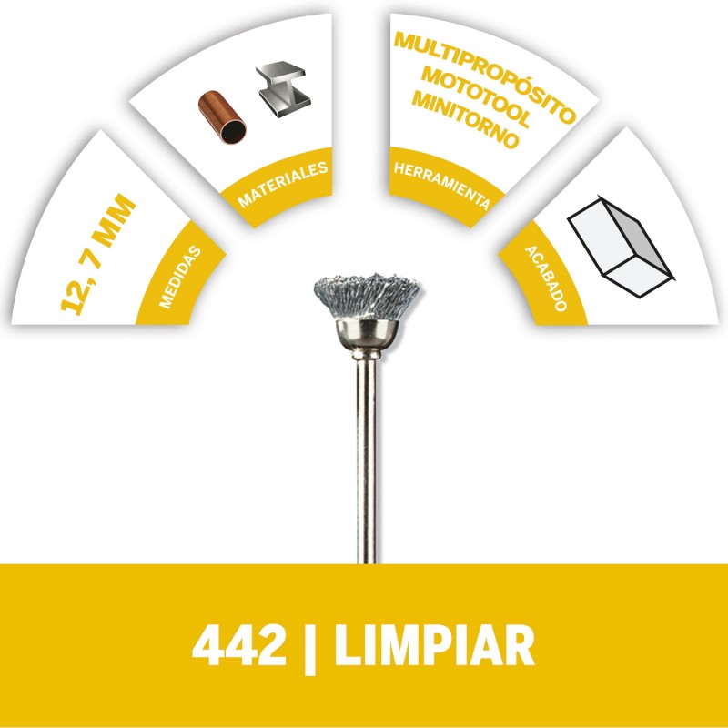 CEPILLO DE ACERO AL CARBÓN DREMEL 442 26150442AC