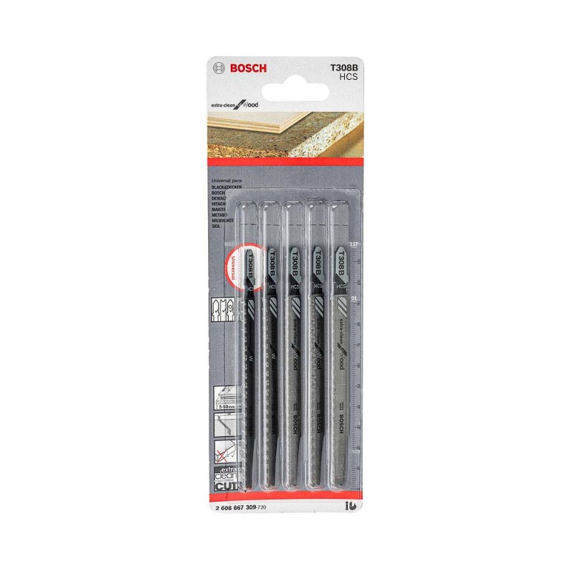 HOJA P/CALADORA 5 PZAS PARA MADERA BOSCH 2608667309