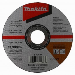 DISCO ABRAS CORTE ACERO INOX 4,1/2 1,2 mm 7/8 MAKITA B12631