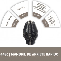MANDRIL CAMBIO RAPIDO 4486 1/32 A 1/8 DREMEL 2615004486