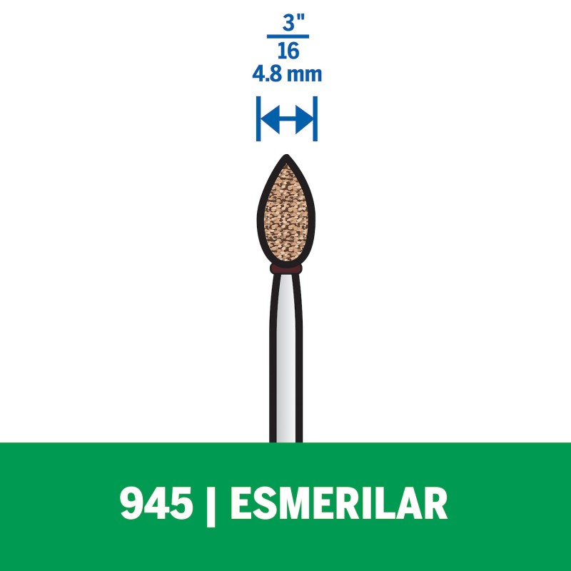 PUNTA OXIDO ALUMINIO 3/16 FORMA GOTA DREMEL 2615000945