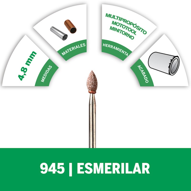 PUNTA OXIDO ALUMINIO 3/16 FORMA GOTA DREMEL 2615000945