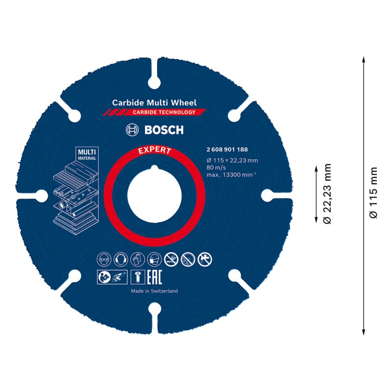 DISCO DE CORTE BOSCH EXPERT CARBIDE MULTI 115MM 2608901188