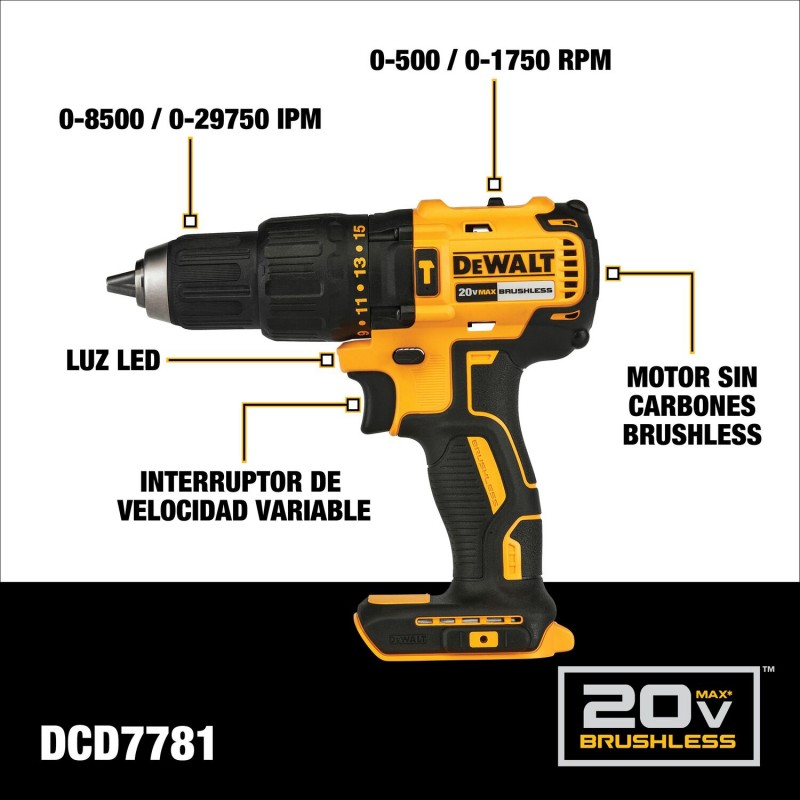 COMBO TALADRO PERCU 13MM + PULIDORA 115MM DEWALT DCK248P1-B3