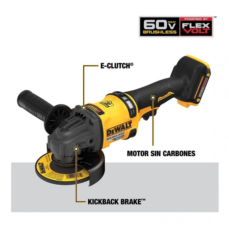 MINIPULIDORA 4 1/2 BL 60V MAX 2 BATERIAS DEWALT DCG418X2