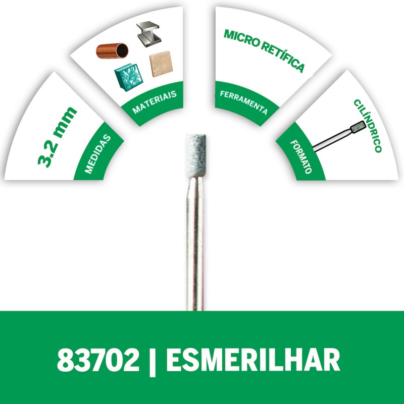 PIEDRA CARBURO 1/8'' DREMEL RECTA 83702