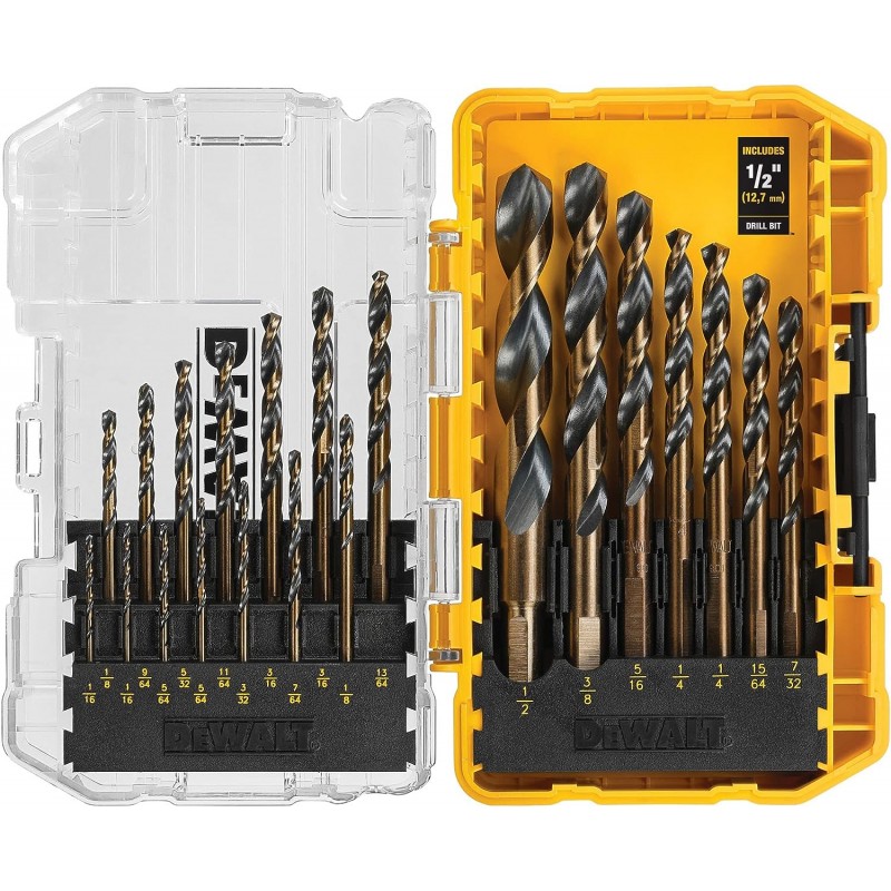 JUEGO DE 21 BROCAS OXIDO NEGRO Y ORO DEWALT DWA1181