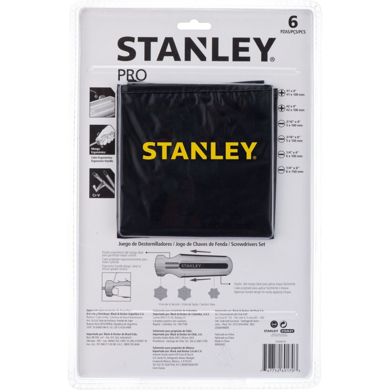 Juego de 6 Destornilladores Pro Stanley 69170