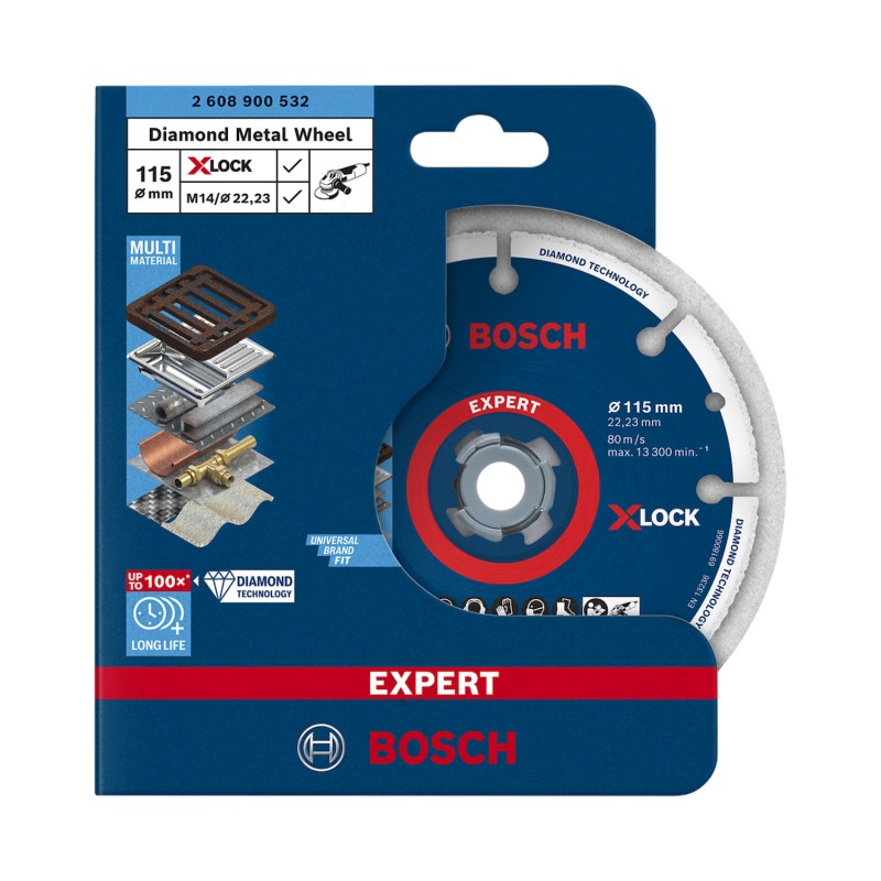 DISCO DIAMANTADO BOSCH EXPERT METAL 115mm X-LOCK 2608900532