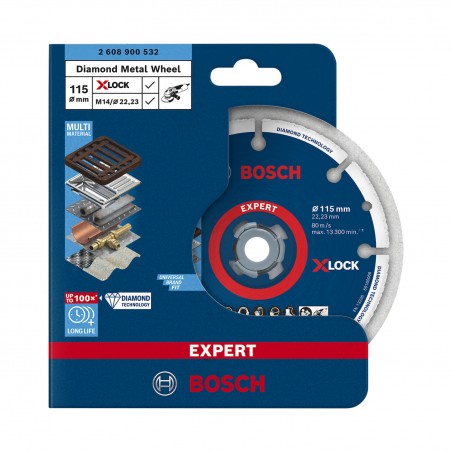 DISCO DIAMANTADO BOSCH EXPERT METAL 115mm X-LOCK 2608900532