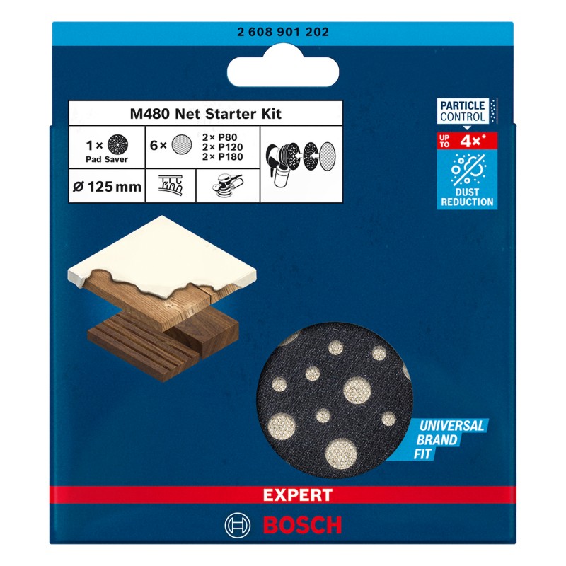 STARTER KIT DE LIJADO EXPERT PAD + 6 DISCOS BOSCH 2608901202