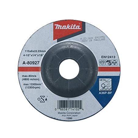 DISCO ABRASIVO DESBASTE METAL MAKITA 4,1/2"X1/4"X7/8 A36P
