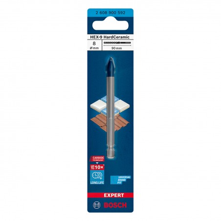 BROCA PARA PORCELANATO BOSCH EXPERT HEX-9 8x90mm 2608900592
