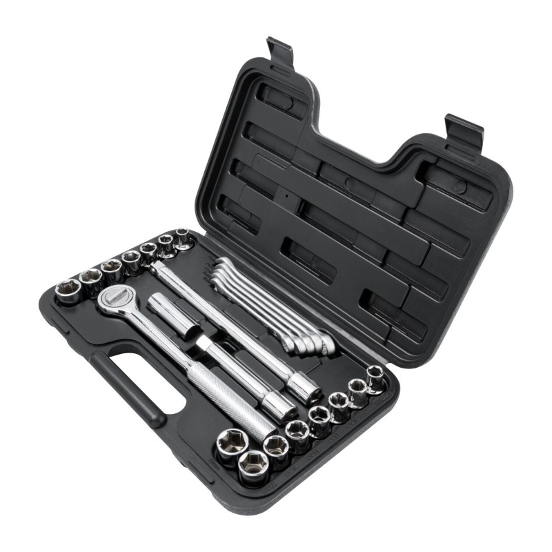 JUEGO MECANICO STANLEY X25 PZS 1/2 PG LLAVES METRICAS 86736