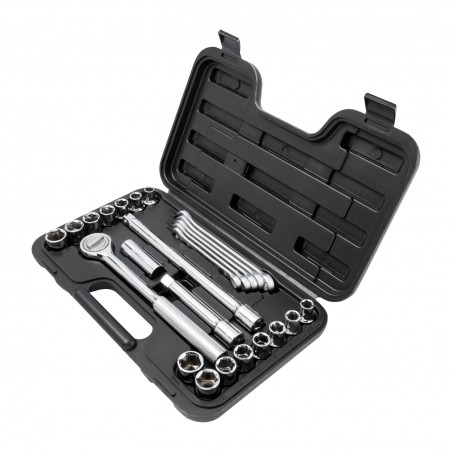JUEGO MECANICO STANLEY X25 PZS 1/2 PG LLAVES METRICAS 86736