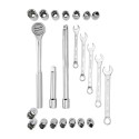 JUEGO MECANICO STANLEY X25 PZS 1/2 PG LLAVES METRICAS 86736
