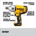 LLAVE DE IMPACTO 3/4 700 LB 2 BATERIAS 5AH DEWALT DCF897P2