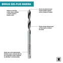 BROCA SDS PLUS PARA MADERA 1/4X 5-1/8 PULG MAKITA B-59215