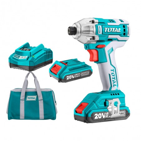 ATORNILLADOR DE IMPACTO TOTAL 1/4 20V 2 BATERIAS UTIRLI2002