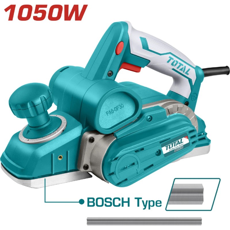 CEPILLO ELECTRICO PARA MADERA TOTAL 1050W 120V UTL1108236