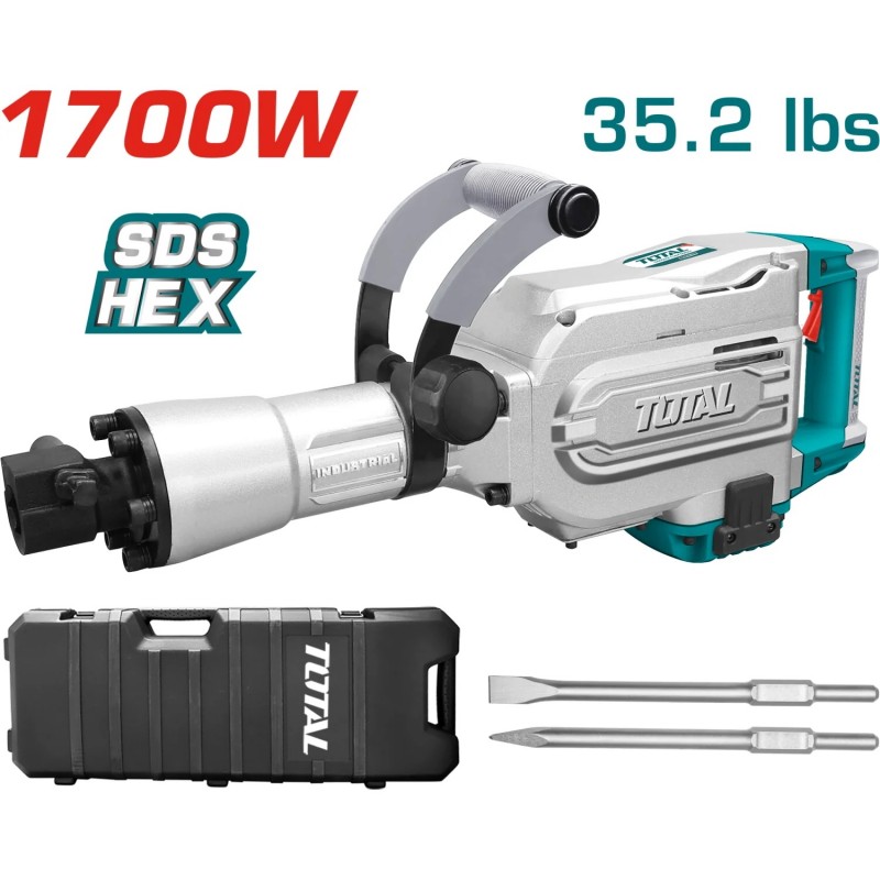 DEMOLEDOR INDUSTRIAL TOTAL SDS HEX 1700W 45J CAJA UTH215456