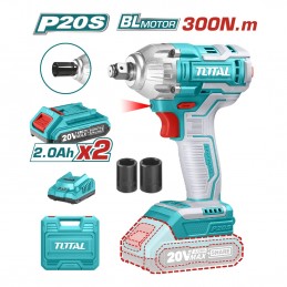LLAVE DE IMPACTO INALAMB TOTAL 1/2 20V 2 BATERIAS UTIWLI2038