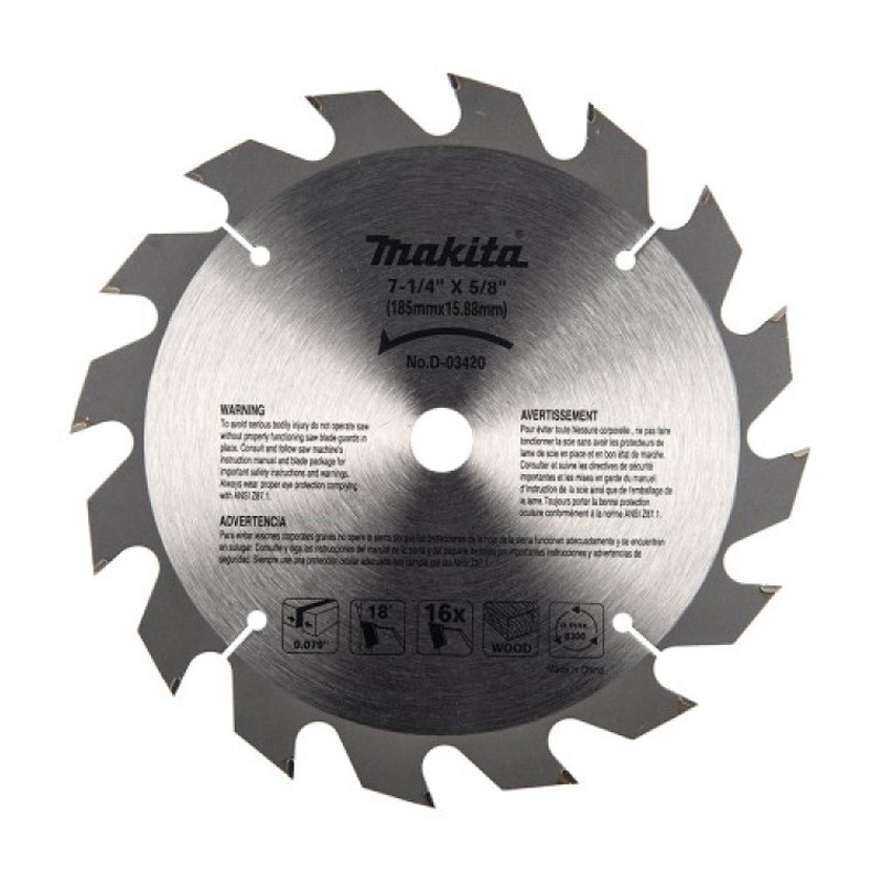 DISCO SIERRA CIRCULAR 7-1/4" 16T. MAKITA D-03420